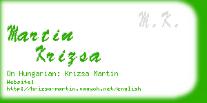 martin krizsa business card